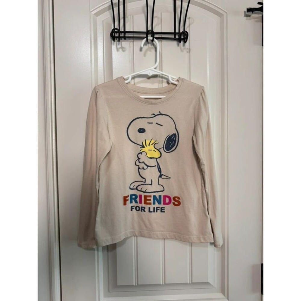 365 Kids Garanimals Peanuts Snoopy Friends For Life Long Sleeve Shirt Beige 7